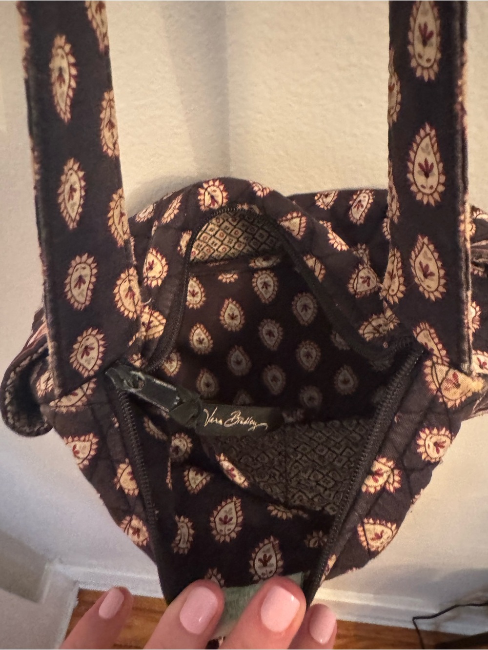 Vintage Vera Bradley Black Paisley Teardrop Shoulder bag- Retired 2002 - Picture 6 of 8